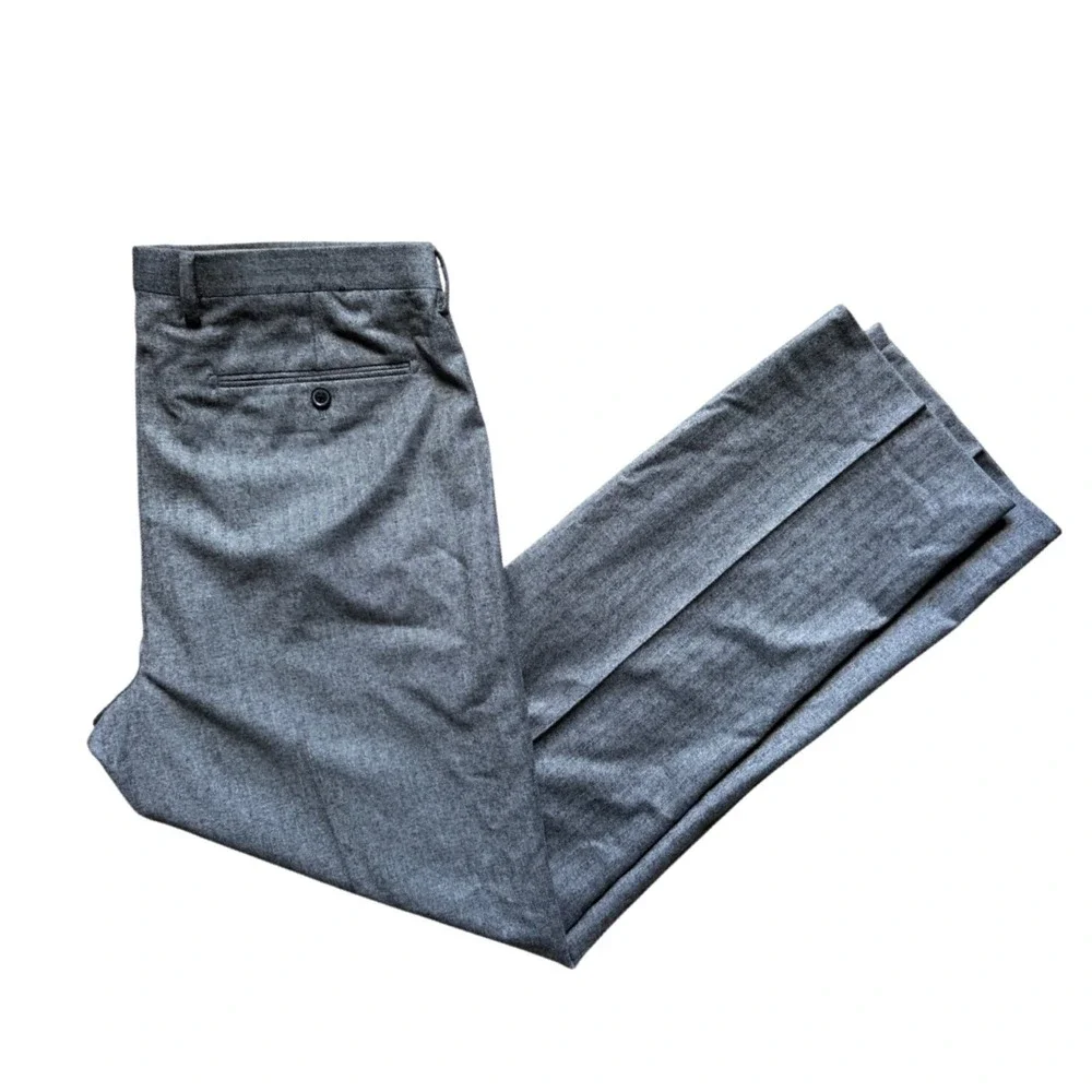 Banana Republic Wool Pants Mens 36x30 Modern Slim Fit Gray Textured EUC